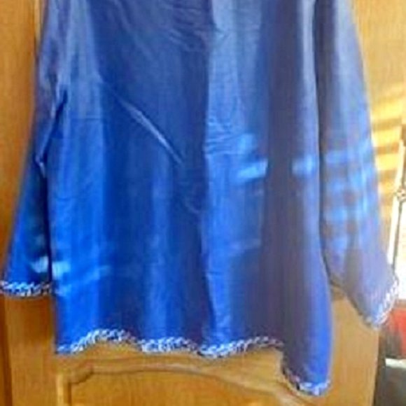 Women's Koos Of Course Reversible 100% Silk Lightweight Jacket Blue Sz: L - Picture 4 of 8